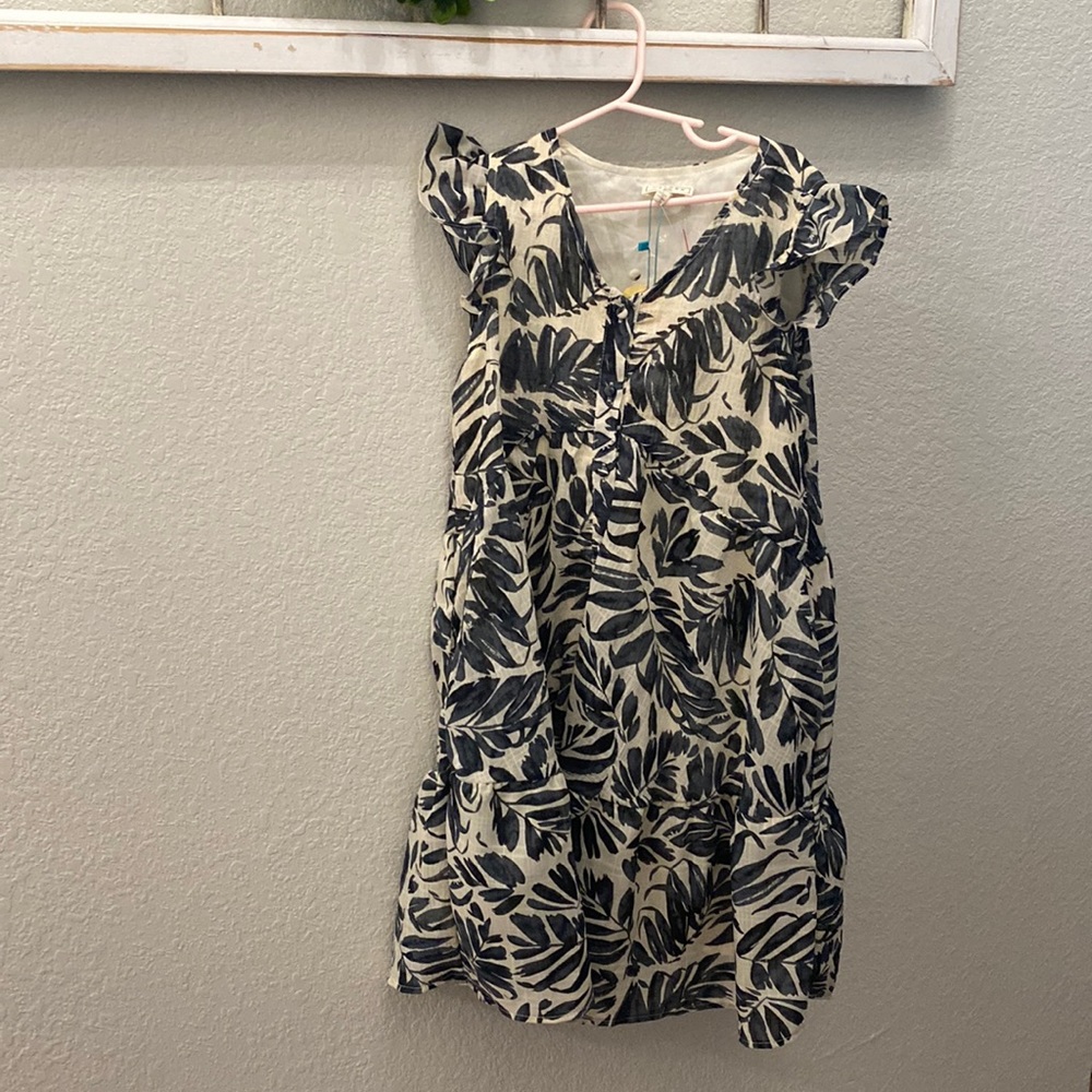Hayden Girls size Large Botanical Sleeveless Button Detail Dress